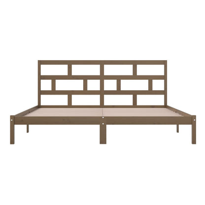 Bedframe Massief Grenenhout 200 x 200 cm Honingbruin