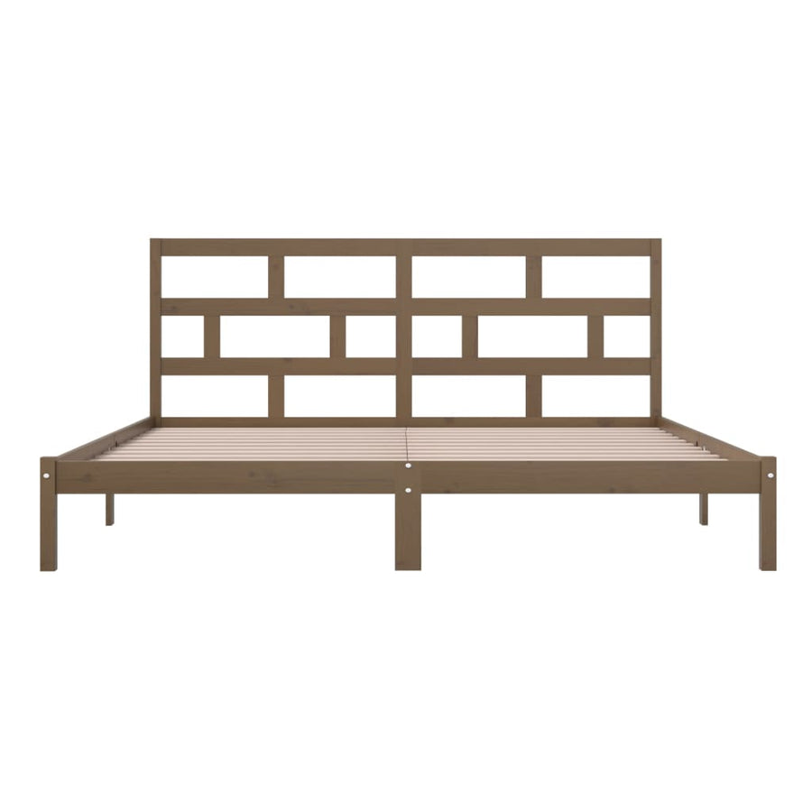 Bedframe Massief Grenenhout 200 x 200 cm Honingbruin