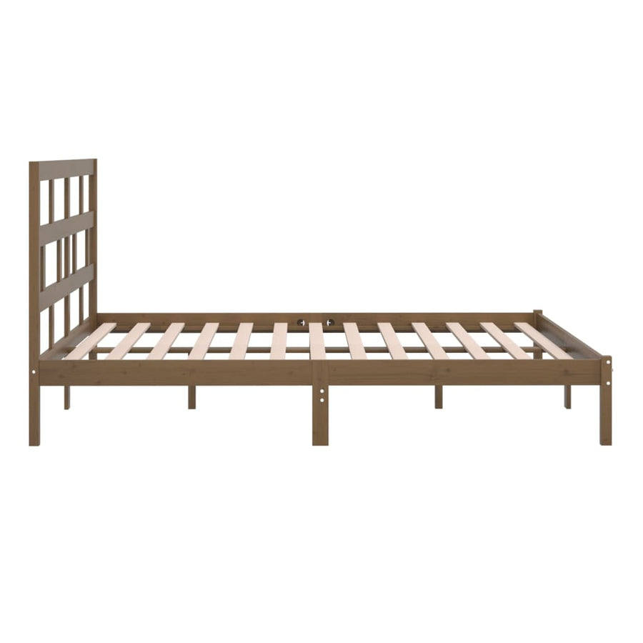 Bedframe Massief Grenenhout 200 x 200 cm Honingbruin