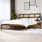 Bedframe massief grenenhout 200x200 cm honingbruin
