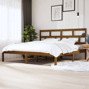 Solid pine bed frame honey brown 200x200 cm