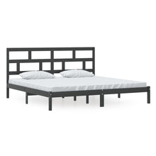 Bedframe Massief Grenenhout 200 x 200 cm Zwart