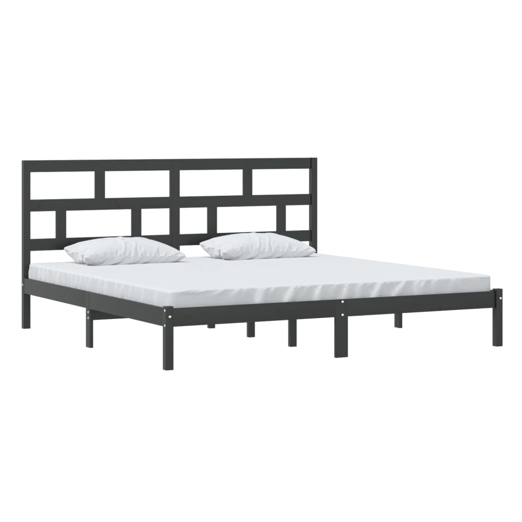 Bedframe Massief Grenenhout 200 x 200 cm Zwart