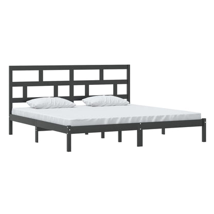 Bedframe Massief Grenenhout 200 x 200 cm Zwart