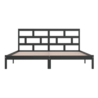Bedframe Massief Grenenhout 200 x 200 cm Zwart