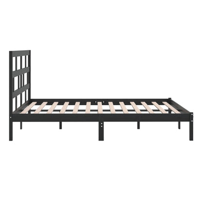 Bedframe Massief Grenenhout 200 x 200 cm Zwart