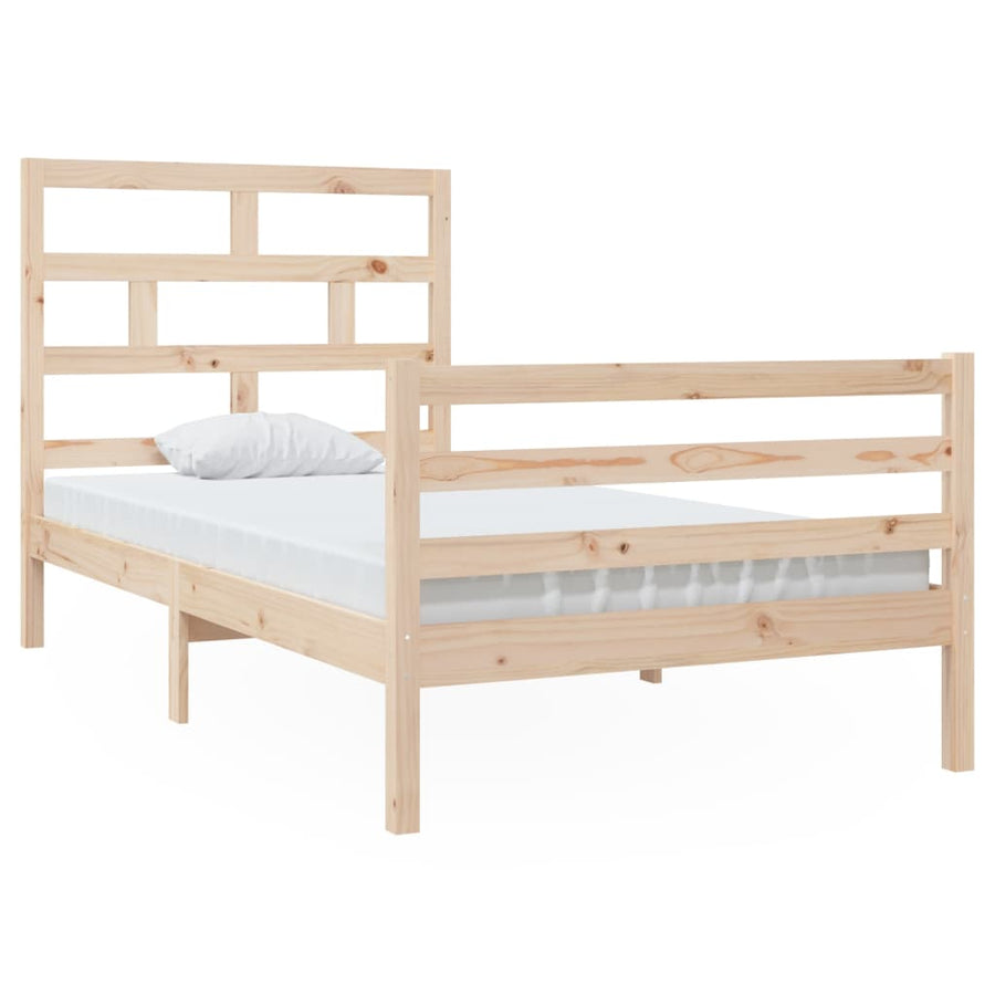 Bedframe Massief Grenenhout 100 x 200 cm Naturel