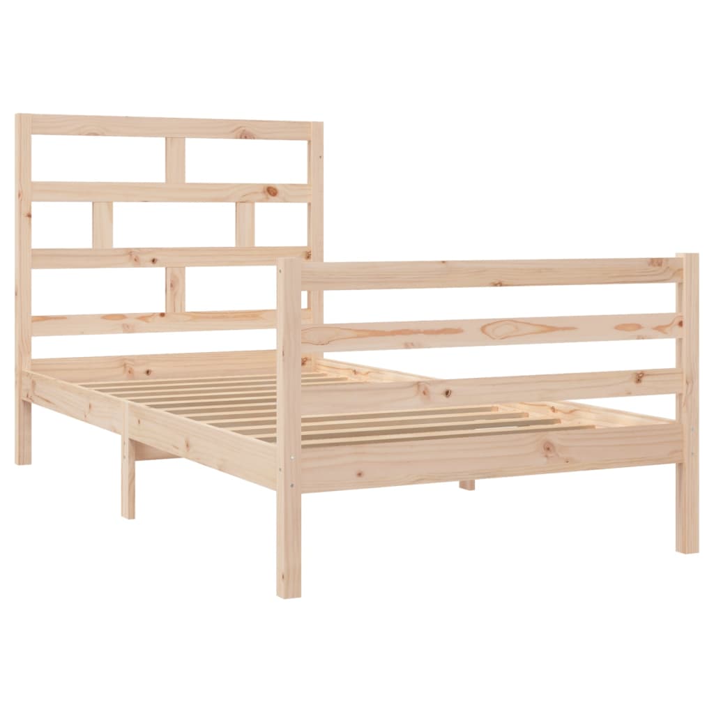 Bedframe Massief Grenenhout 100 x 200 cm Naturel