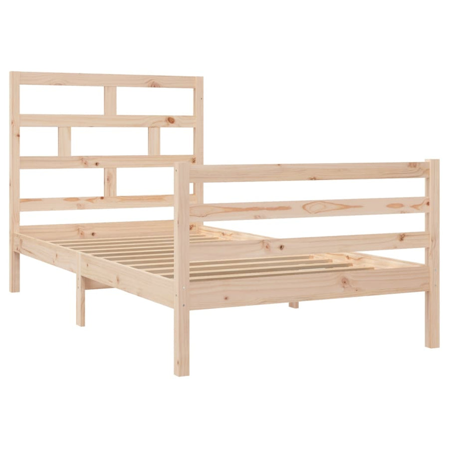 Bedframe Massief Grenenhout 100 x 200 cm Naturel