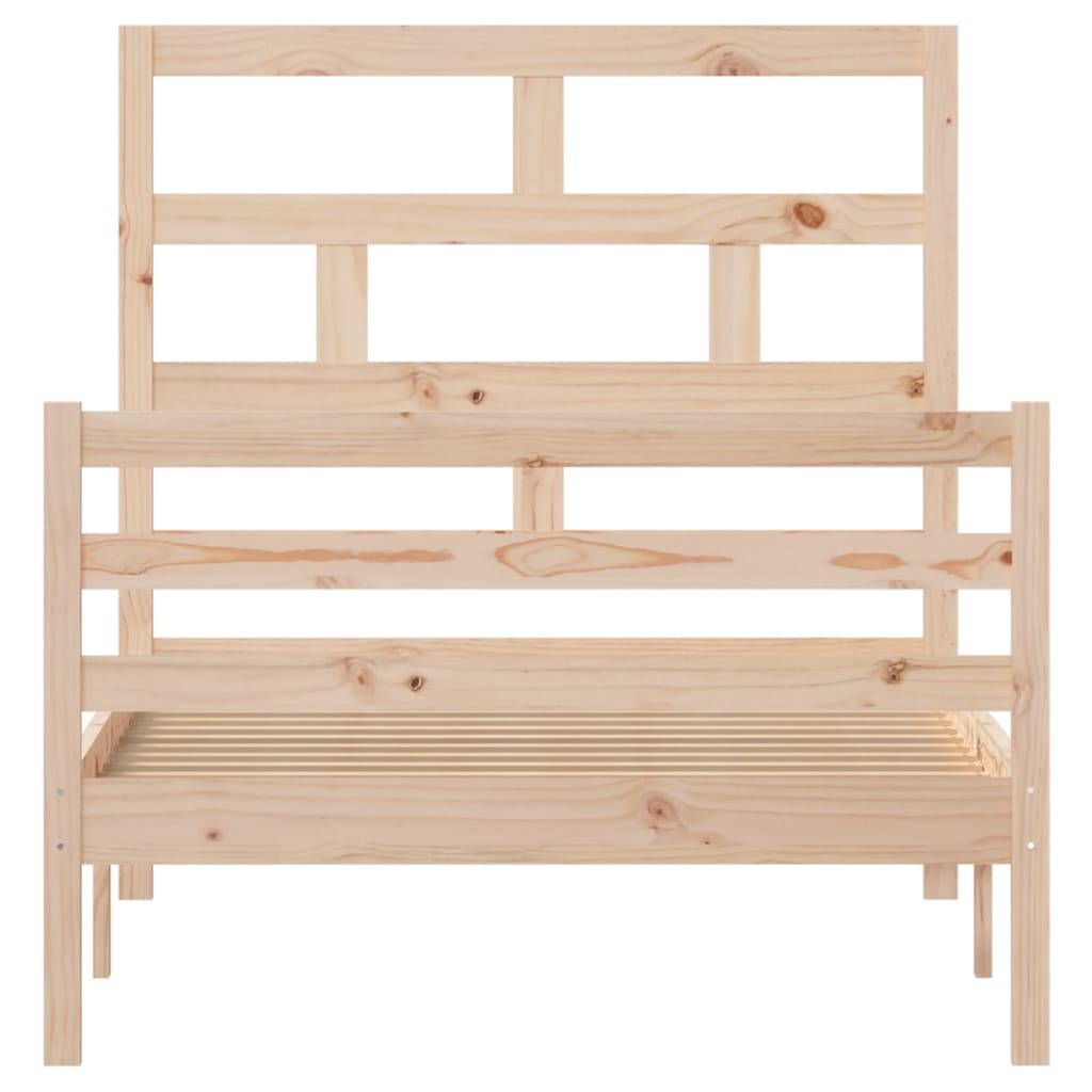 Bedframe Massief Grenenhout 100 x 200 cm Naturel