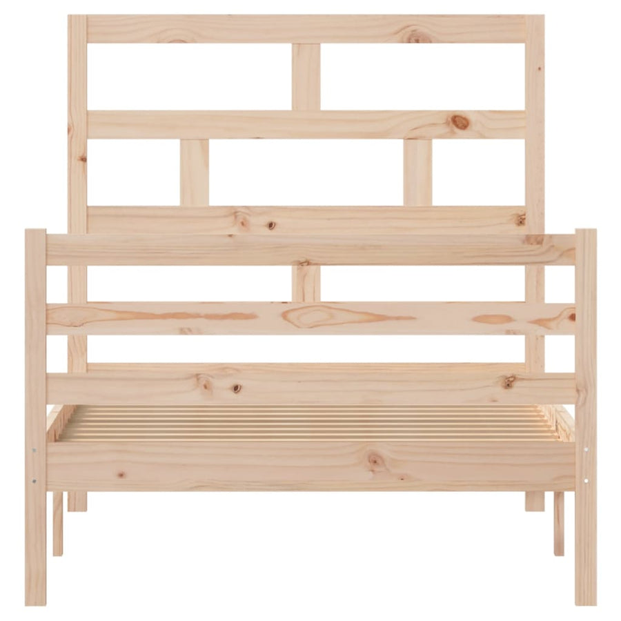 Bedframe Massief Grenenhout 100 x 200 cm Naturel