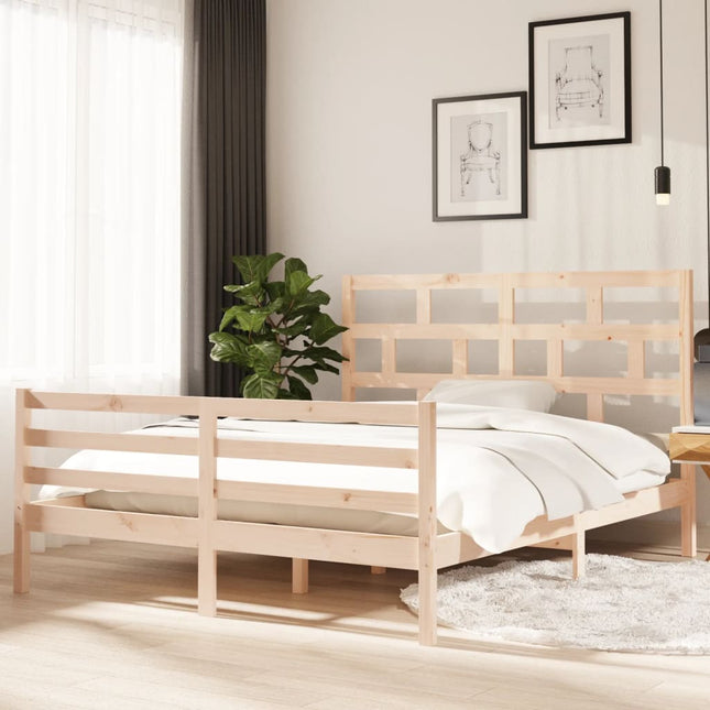 Bedframe Massief Grenenhout 160 x 200 cm Naturel