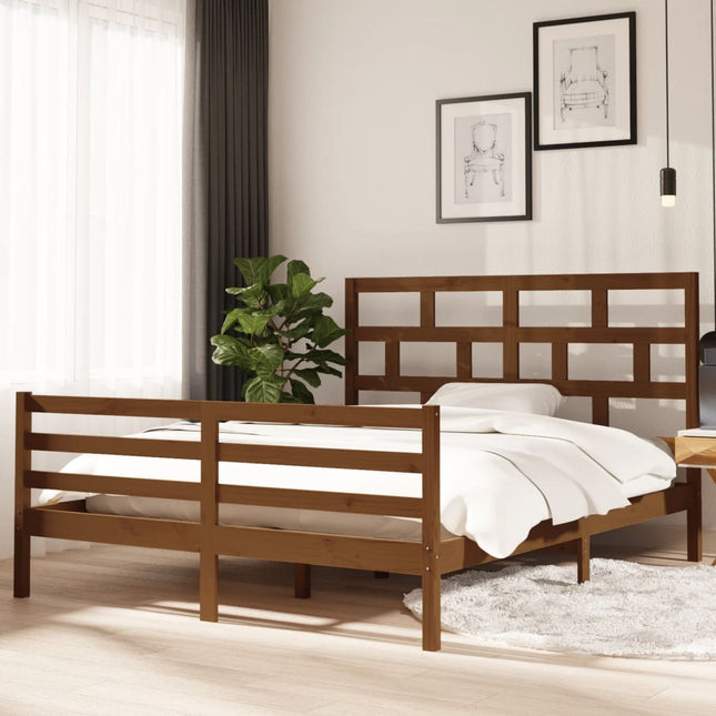 Bedframe Massief Grenenhout 160 x 200 cm Honingbruin