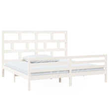 Bedframe Massief Grenenhout 200 x 200 cm Wit