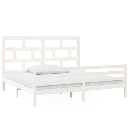 Bedframe Massief Grenenhout 200 x 200 cm Wit