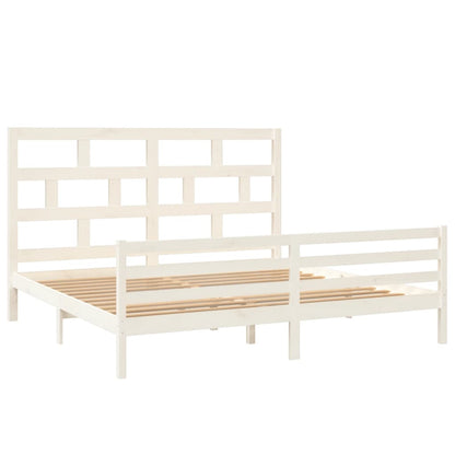 Bedframe Massief Grenenhout 200 x 200 cm Wit
