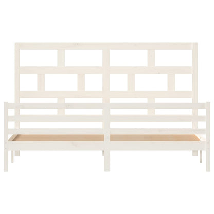 Bedframe Massief Grenenhout 200 x 200 cm Wit