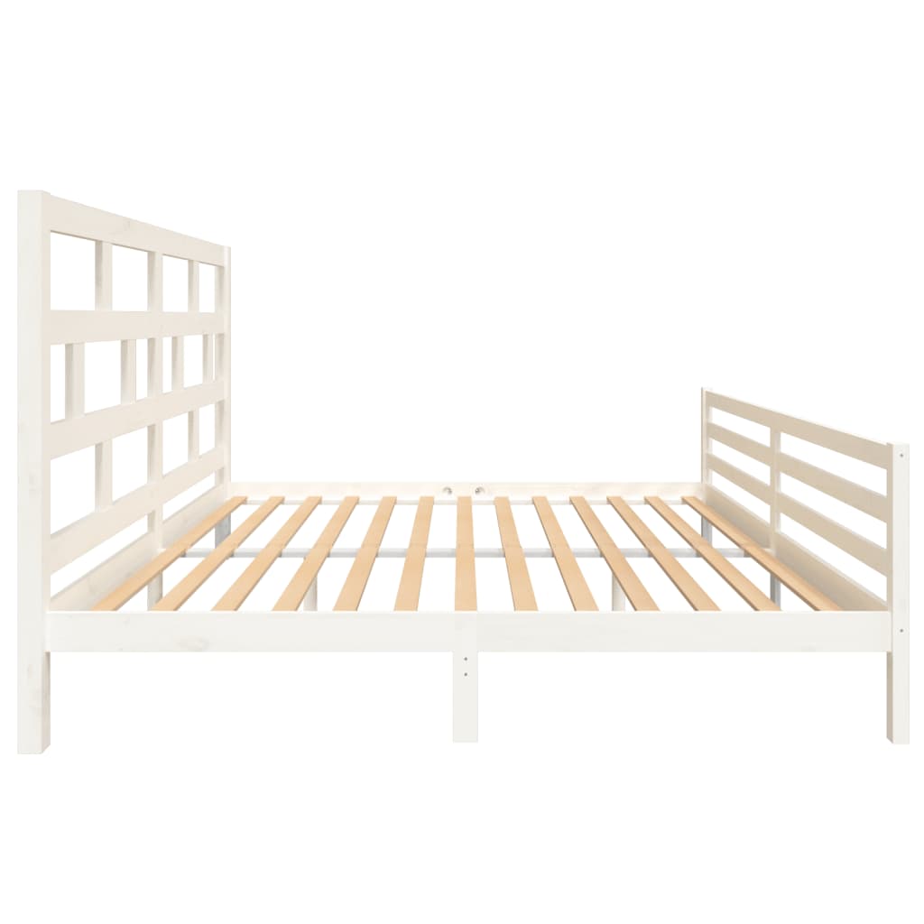 Bedframe Massief Grenenhout 200 x 200 cm Wit