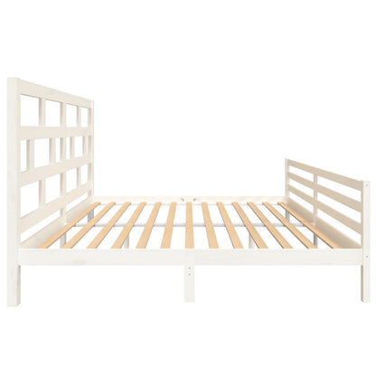 Bedframe Massief Grenenhout 200 x 200 cm Wit