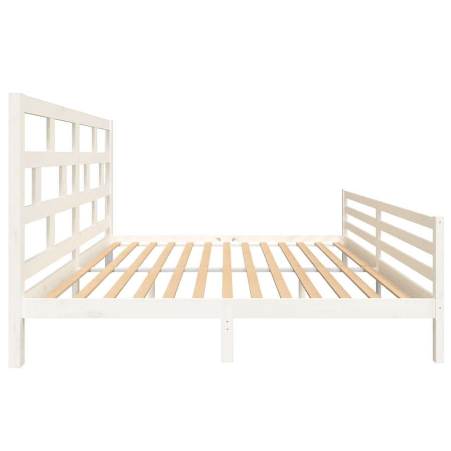 Bedframe Massief Grenenhout 200 x 200 cm Wit