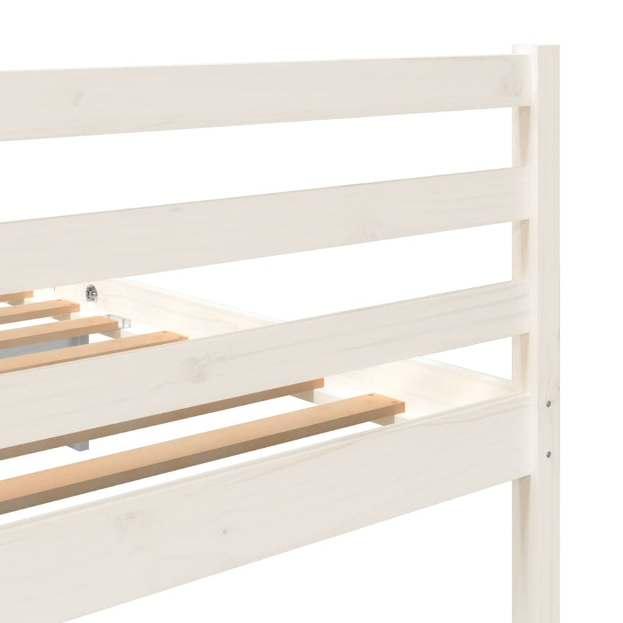 Bedframe Massief Grenenhout 200 x 200 cm Wit