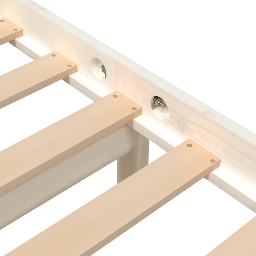 Bedframe Massief Grenenhout 200 x 200 cm Wit