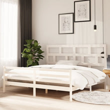 Bedframe Massief Grenenhout 200 x 200 cm Wit