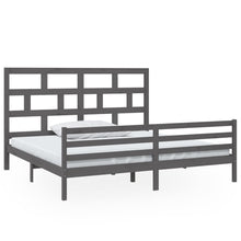 Bedframe Massief Grenenhout 200 x 200 cm Grijs