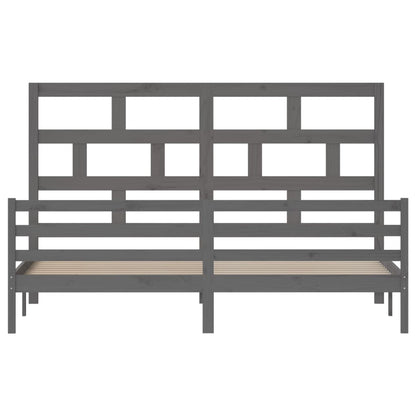 Bedframe Massief Grenenhout 200 x 200 cm Grijs