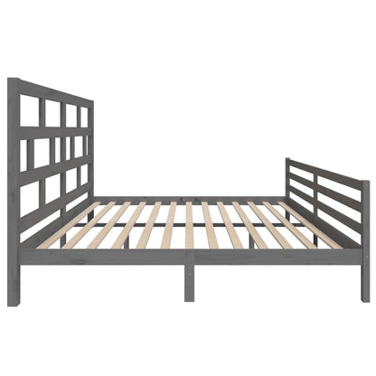 Bedframe Massief Grenenhout 200 x 200 cm Grijs