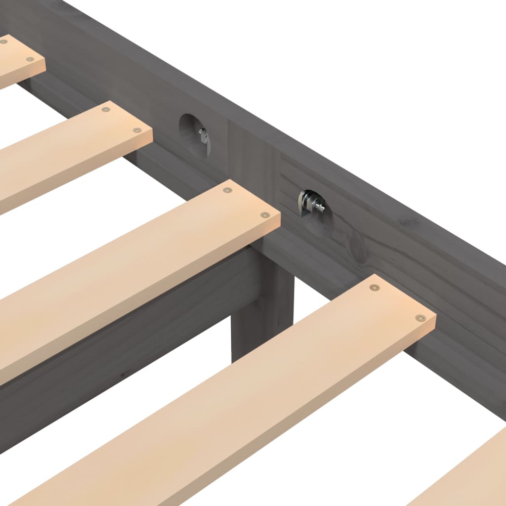 Bedframe Massief Grenenhout 200 x 200 cm Grijs