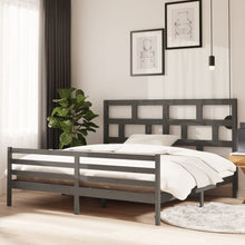 Bedframe Massief Grenenhout 200 x 200 cm Grijs