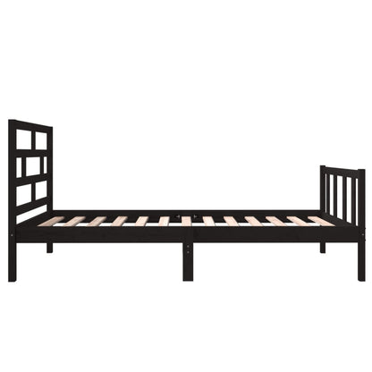 Bedframe Massief Grenenhout 2Ft6 Small Single 75 x 190 cm Zwart