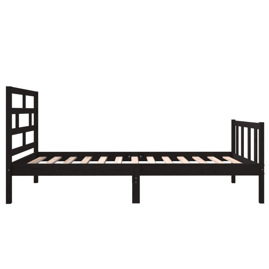 Bedframe Massief Grenenhout 2Ft6 Small Single 75 x 190 cm Zwart