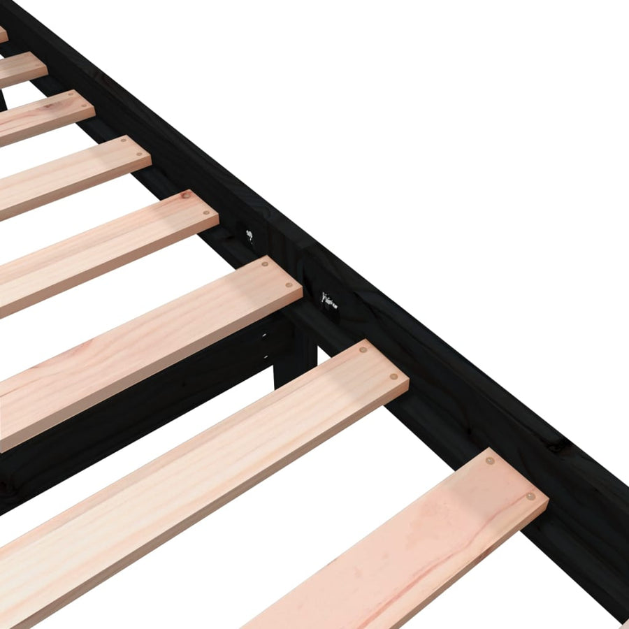 Bedframe Massief Grenenhout 2Ft6 Small Single 75 x 190 cm Zwart