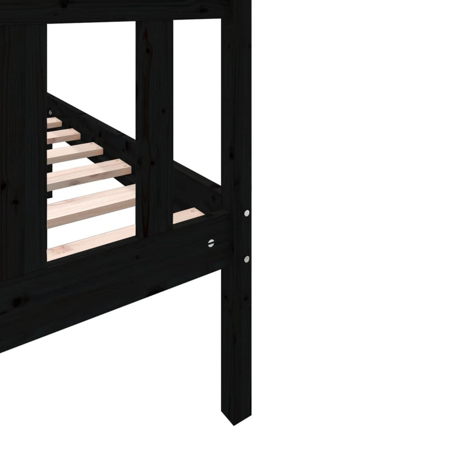 Bedframe Massief Grenenhout 2Ft6 Small Single 75 x 190 cm Zwart