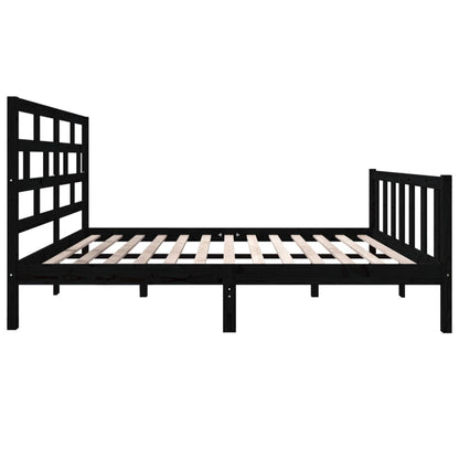 Bedframe Massief Grenenhout 4Ft6 Double 135 x 190 cm Zwart