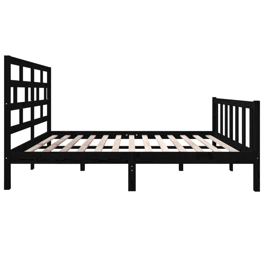 Bedframe Massief Grenenhout 4Ft6 Double 135 x 190 cm Zwart