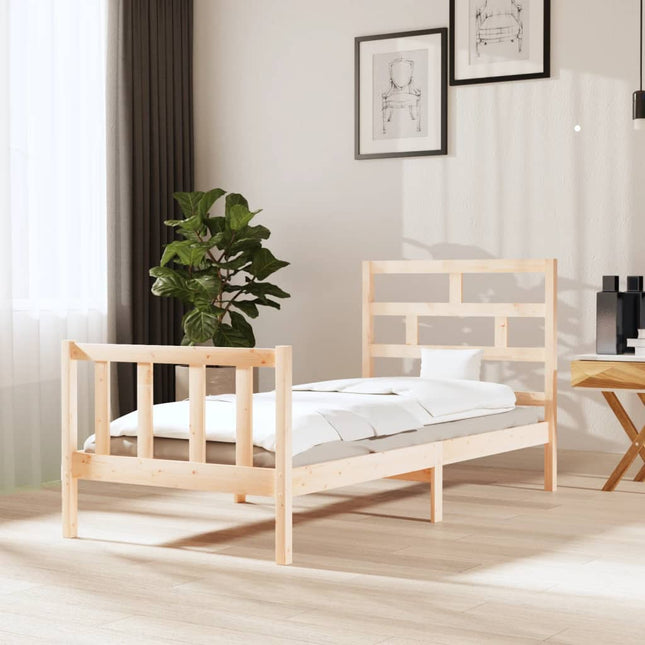 Bedframe Massief Grenenhout 100 x 200 cm Naturel