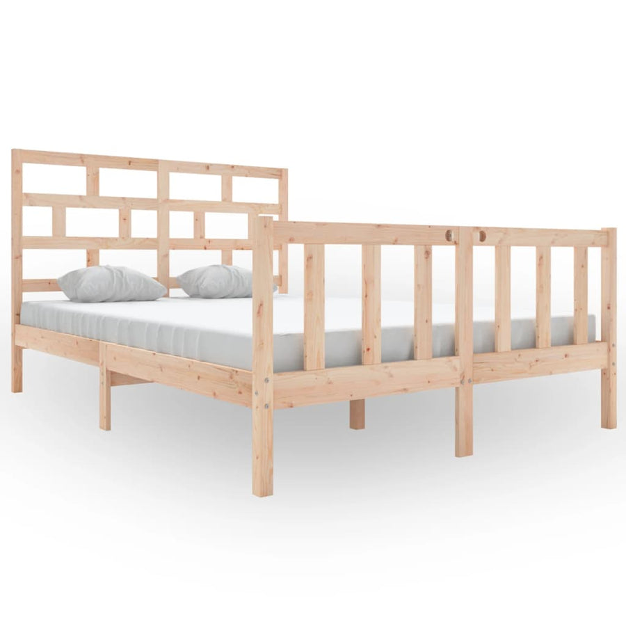 Bedframe Massief Grenenhout 140 x 200 cm Naturel