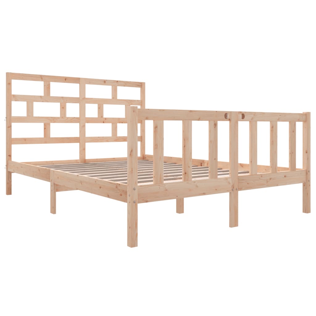Bedframe Massief Grenenhout 140 x 200 cm Naturel