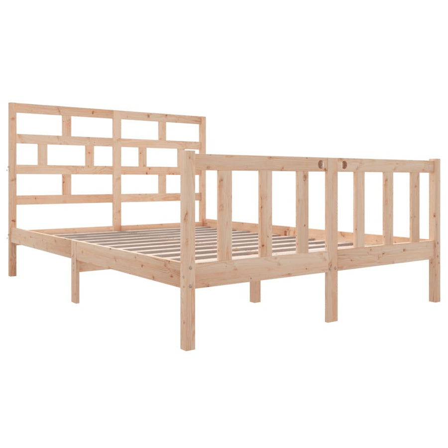 Bedframe Massief Grenenhout 140 x 200 cm Naturel