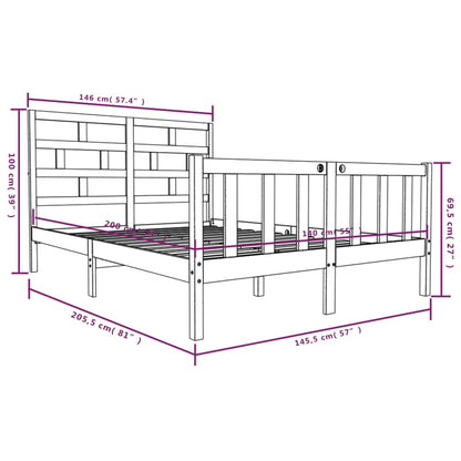 Bedframe Massief Grenenhout 140 x 200 cm Naturel