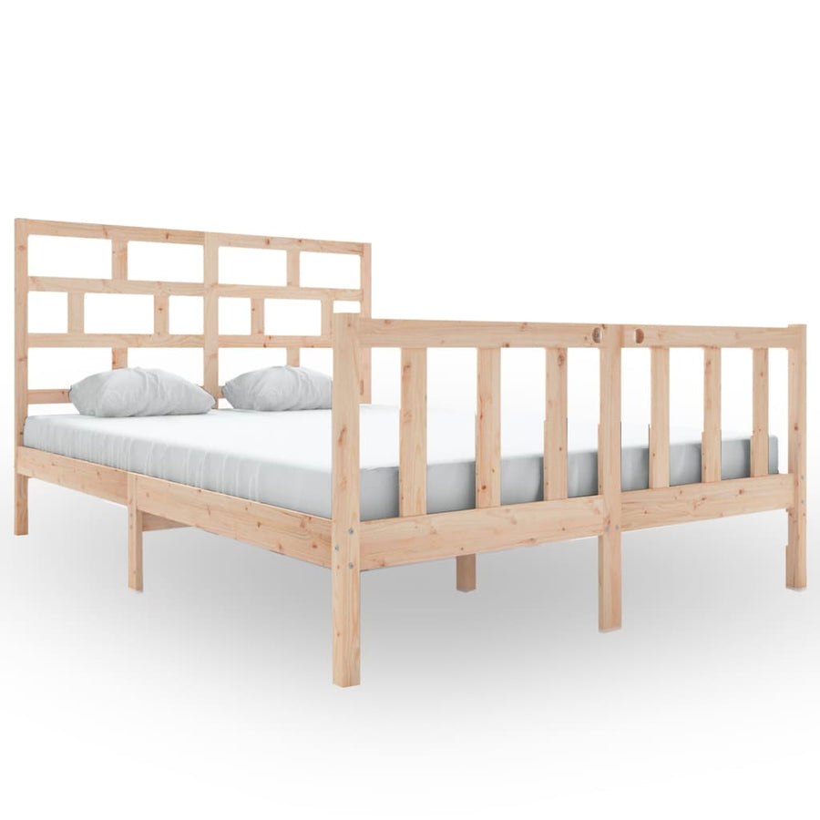 Bedframe Massief Grenenhout 160 x 200 cm Naturel
