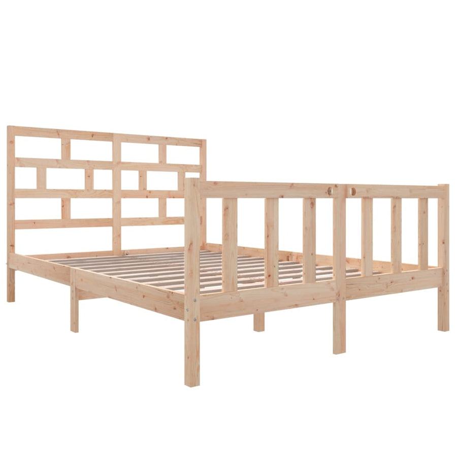 Bedframe Massief Grenenhout 160 x 200 cm Naturel