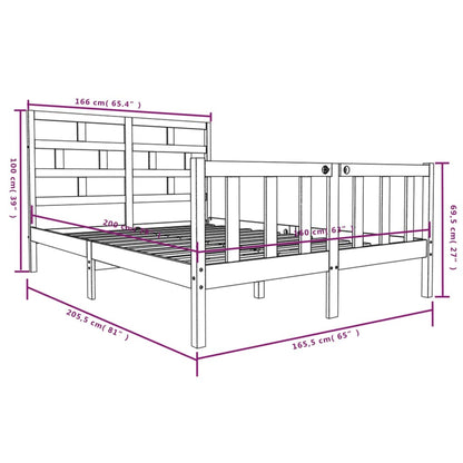 Bedframe Massief Grenenhout 160 x 200 cm Naturel