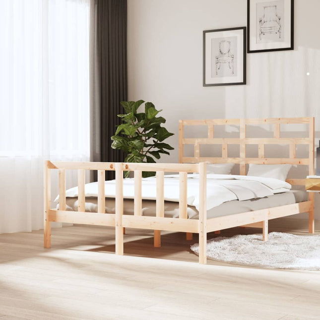 Bedframe Massief Grenenhout 160 x 200 cm Naturel