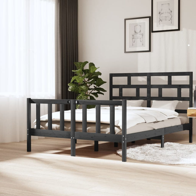 Bedframe Massief Grenenhout 160 x 200 cm Grijs