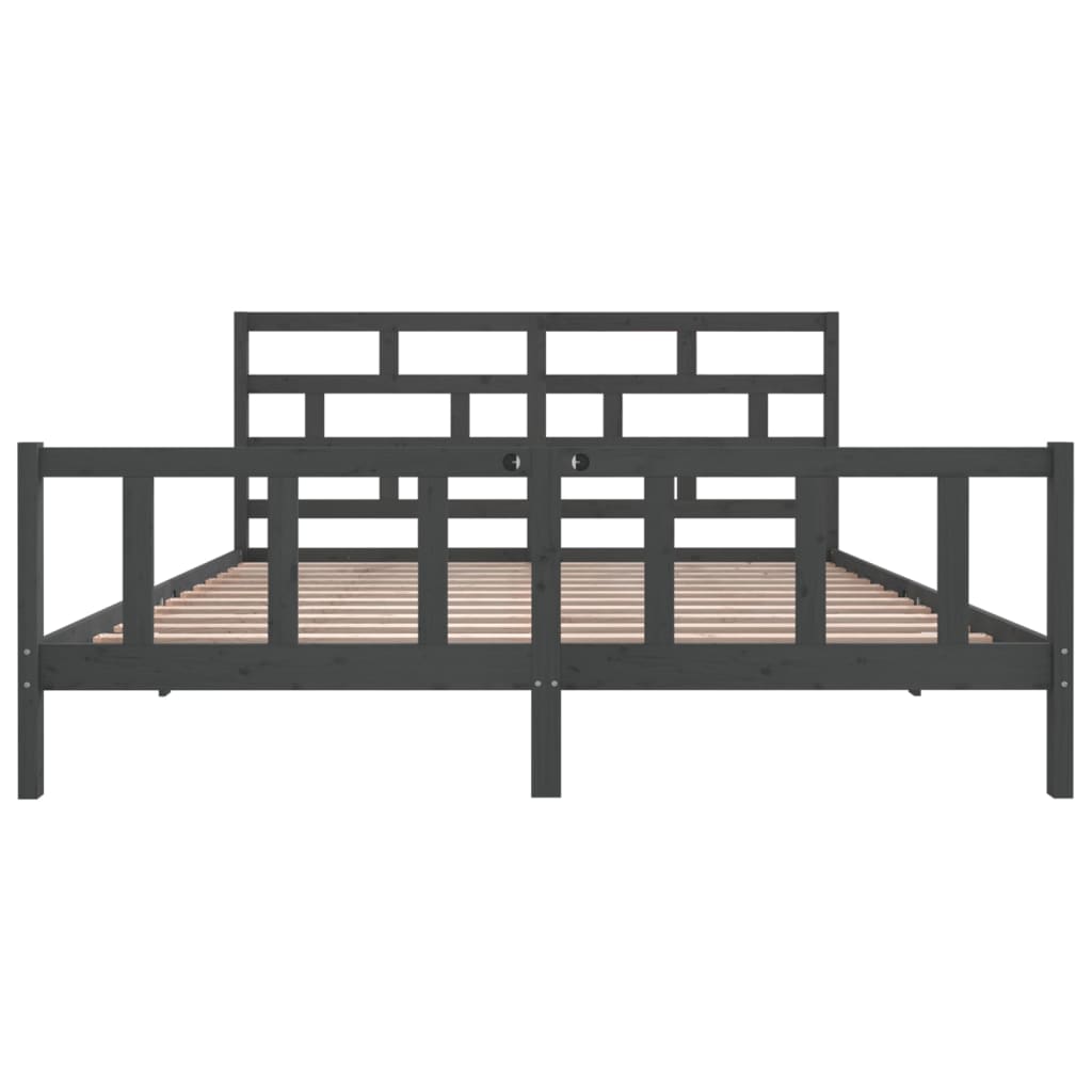 Bedframe Massief Grenenhout 200 x 200 cm Grijs