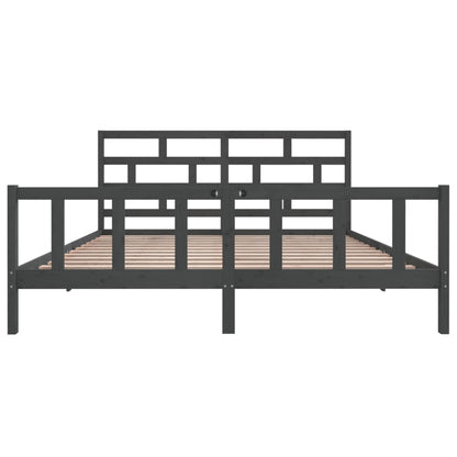 Bedframe Massief Grenenhout 200 x 200 cm Grijs